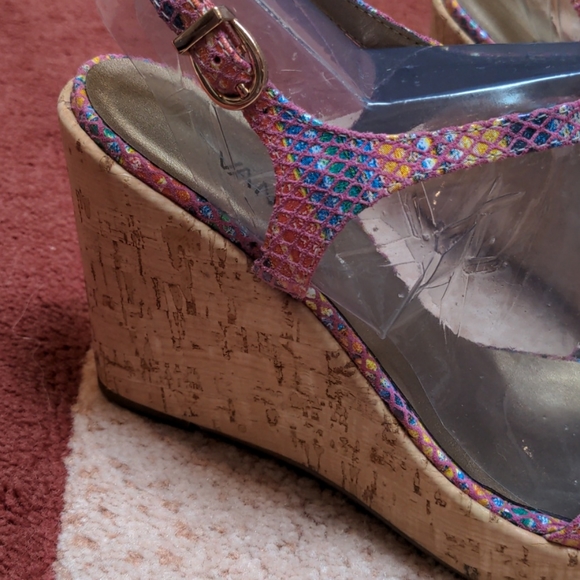 NWOT Colourful Platform Wedge Sandals - Picture 3 of 5